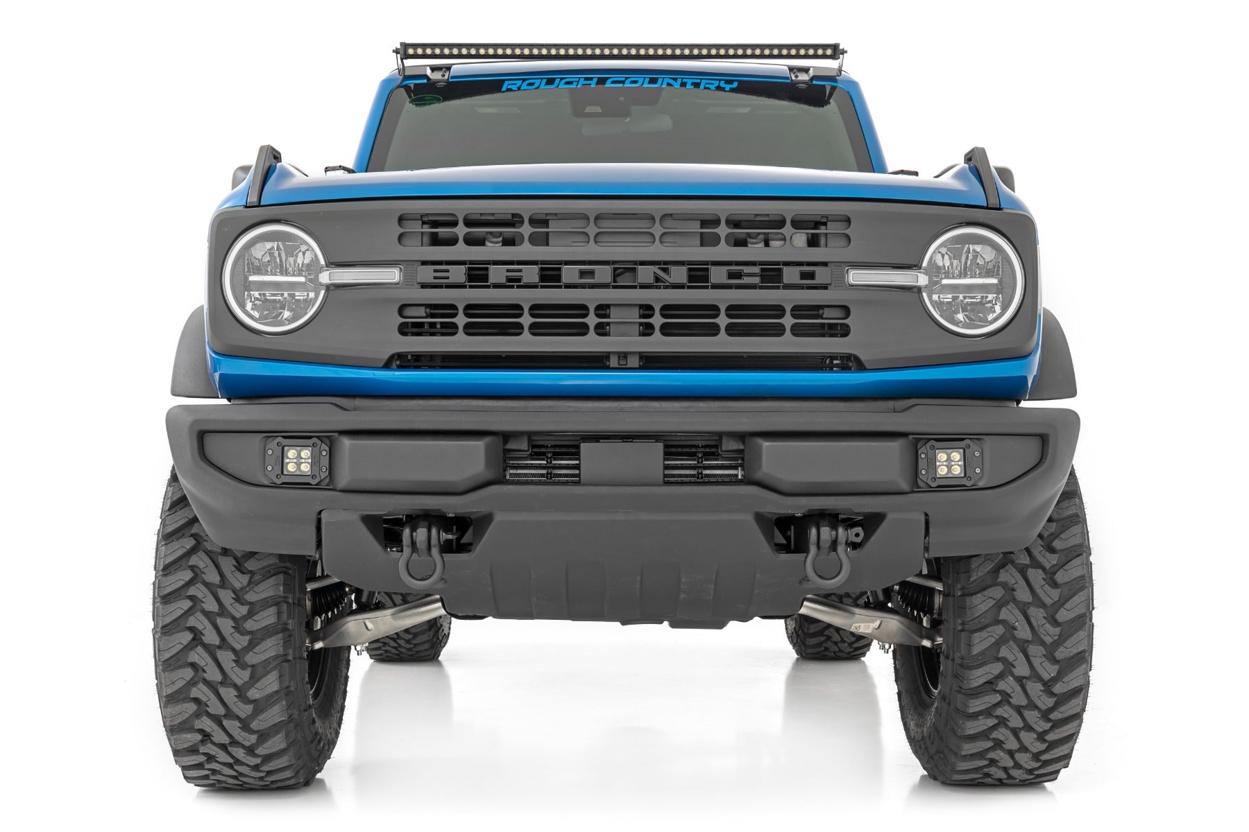 LED Light Kit Upper Windshield 50 Inch Black Single Row Ford Bronco (21-25) Rough Country-4