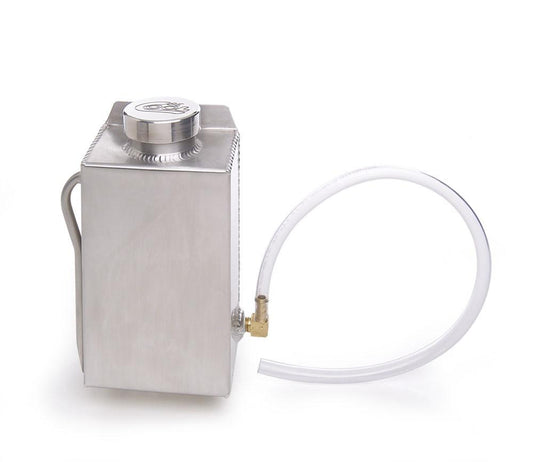 Vertical Coolant Recovery Tank & Cap 8 x 5 X 3 1/2 Inch w/Driver Inlet Fabricated Aluminum Radiator Be Cool-1