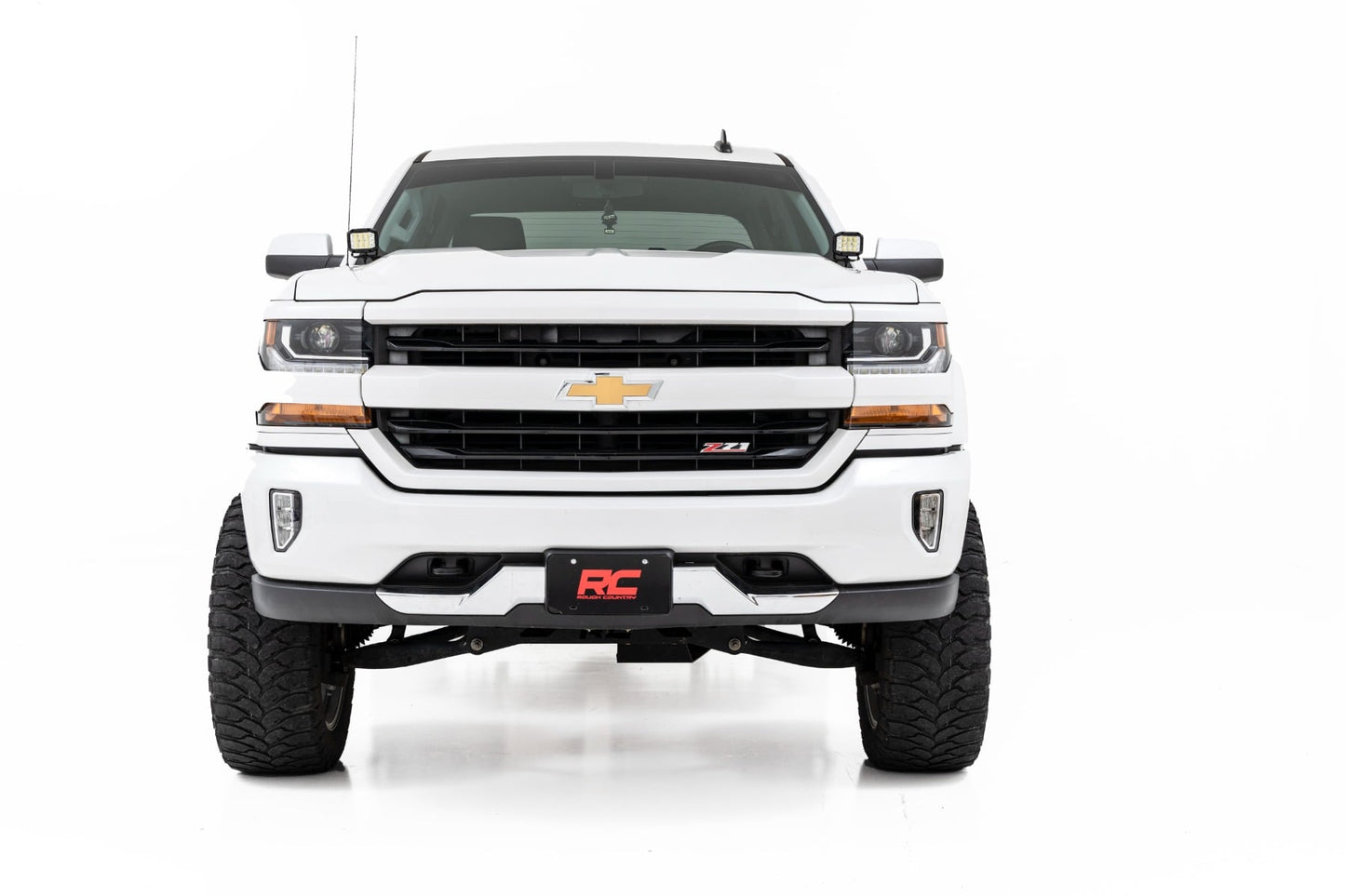 LED Ditch Light Kit 2in Black Pair Amber DRL Silverado/Sierra 1500 (14-18 & Classic) Rough Country-2