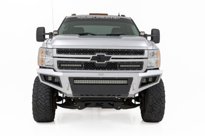 LED Light Kit Ditch Mount 2 Inch Black Pair Flood Chevy 1500 & Silverado/Sierra 2500HD/3500HD (07-14) Rough Country-1
