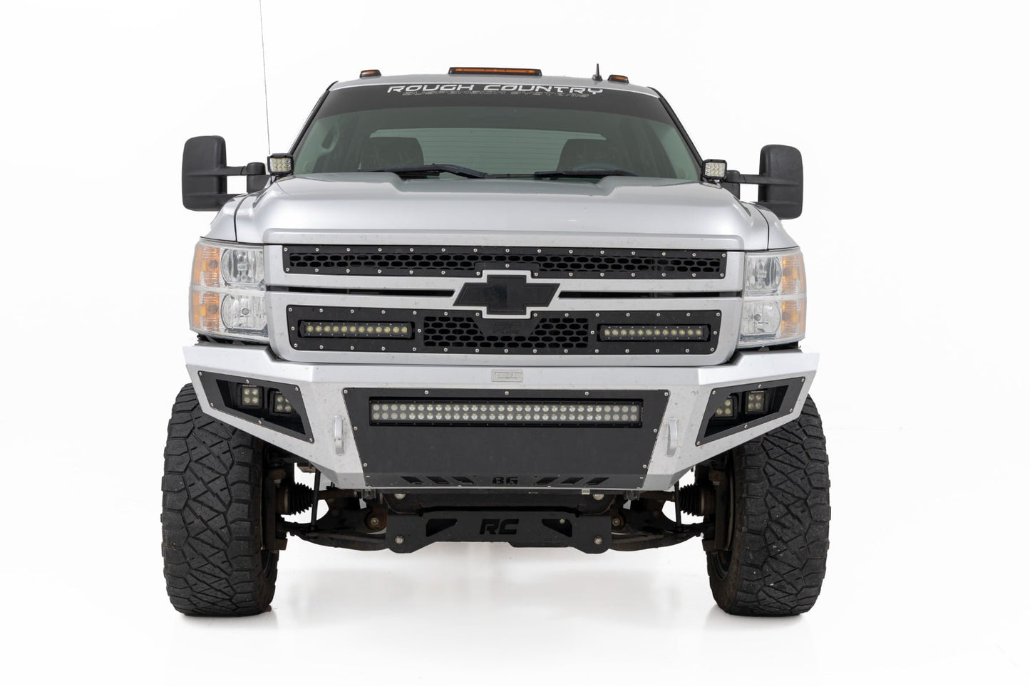 LED Light Ditch Mount 2 Inch Black Pair Amber DRL Chevy 1500 (2007-2013) Rough Country-1
