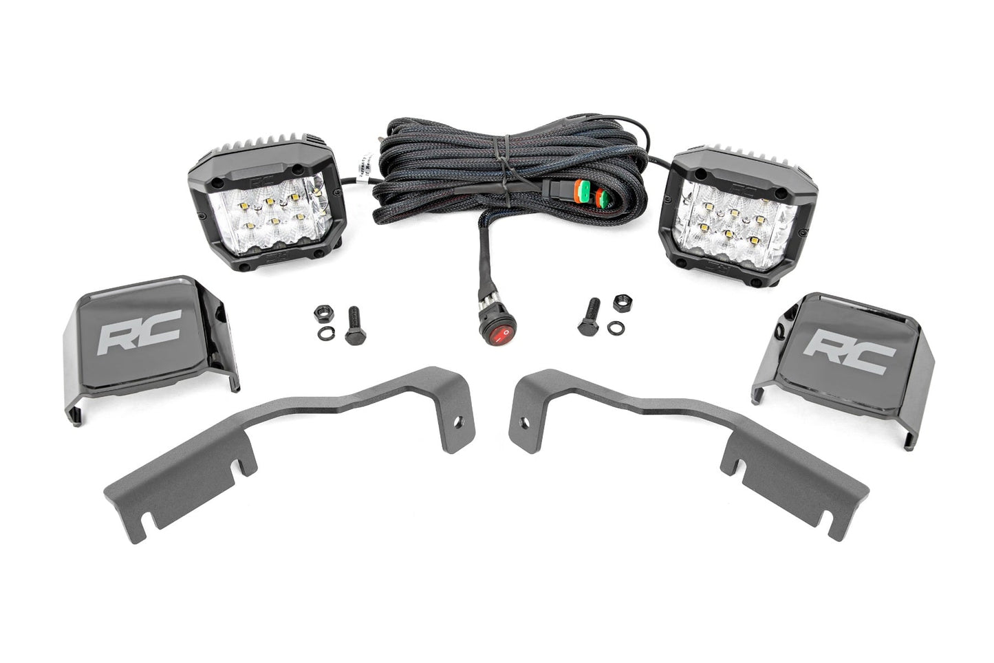 LED Light Kit Ditch Mount 3 Inch OSRAM Wide Nissan Frontier (22-26) Rough Country