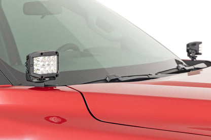 LED Light Kit Ditch Mount 2 Inch Black Pair Spot Toyota Tundra (22-26) Rough Country-5