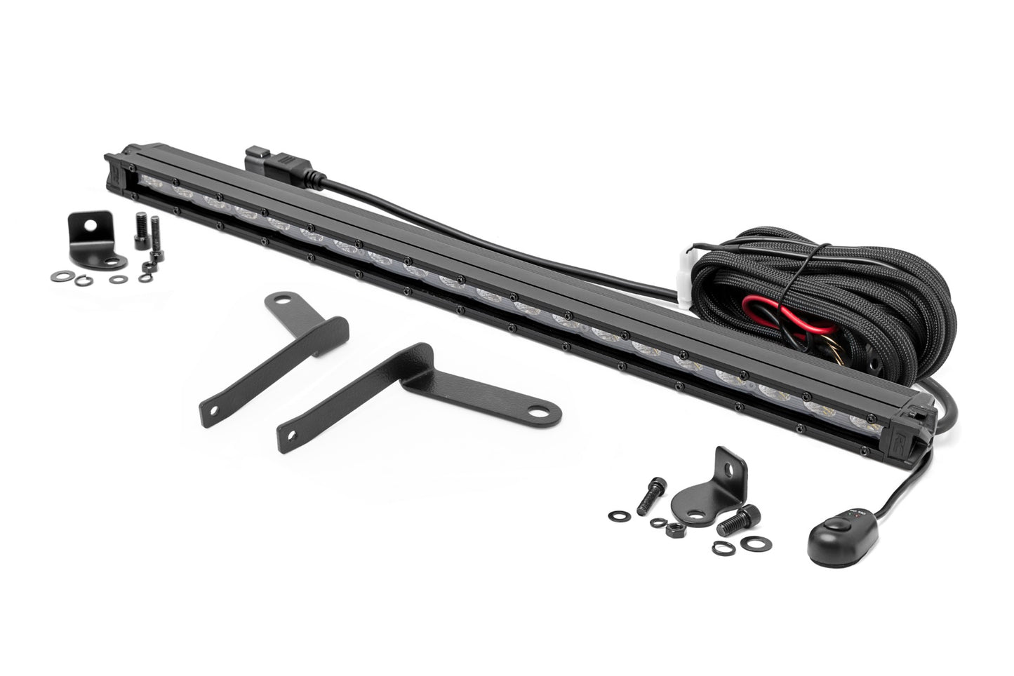 LED Light Kit Bumper Mount 20 Inch Black Slim Line Toyota Tundra (22-26) Rough Country-1