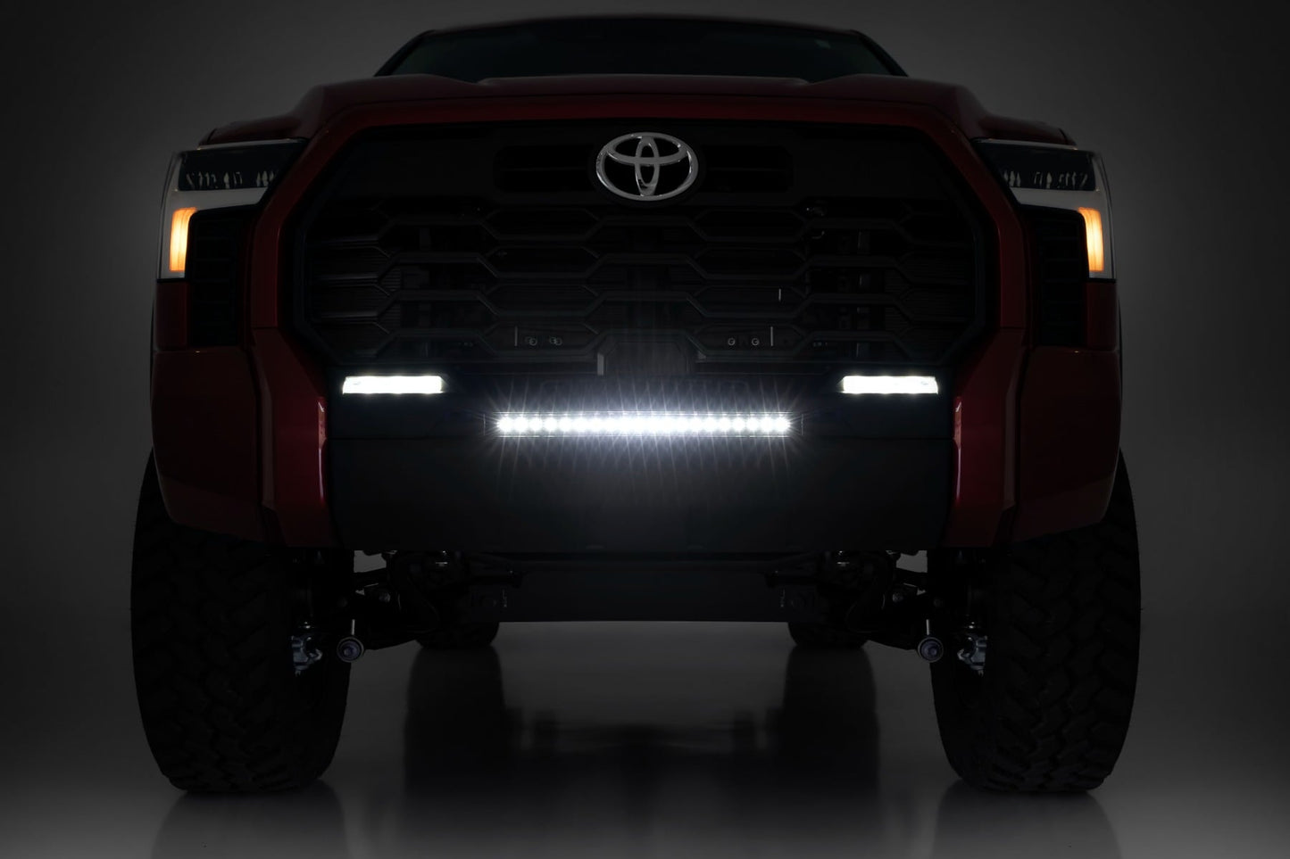 LED Light Kit Bumper Mount 20 Inch Black Slim Line Toyota Tundra (22-26) Rough Country-5