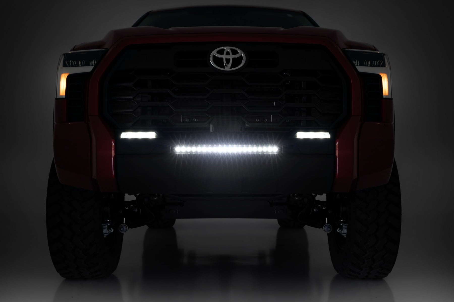 LED Light Kit Bumper Mount 20 Inch Black Slim Line Toyota Tundra (22-26) Rough Country-5