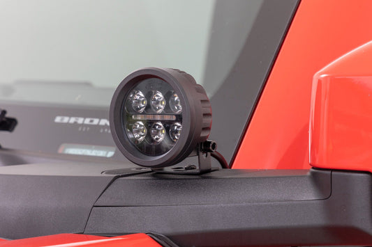 LED Light Kit Ditch Mount 3.5 Inch Black Round Pair Amber DRL Ford Bronco (21-25) Rough Country-1