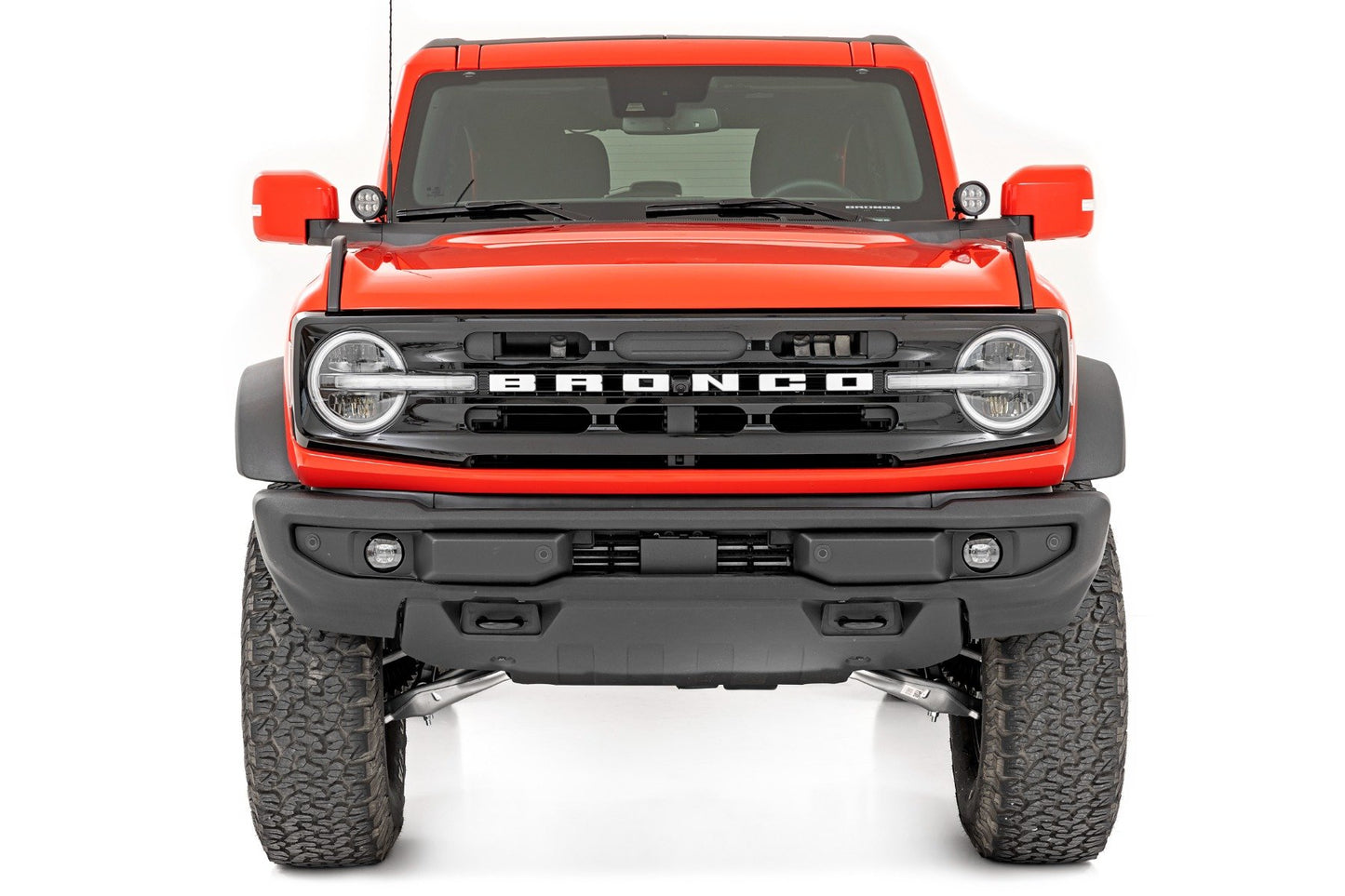 LED Light Kit Ditch Mount 3.5 Inch Black Round Pair Amber DRL Ford Bronco (21-25) Rough Country-2