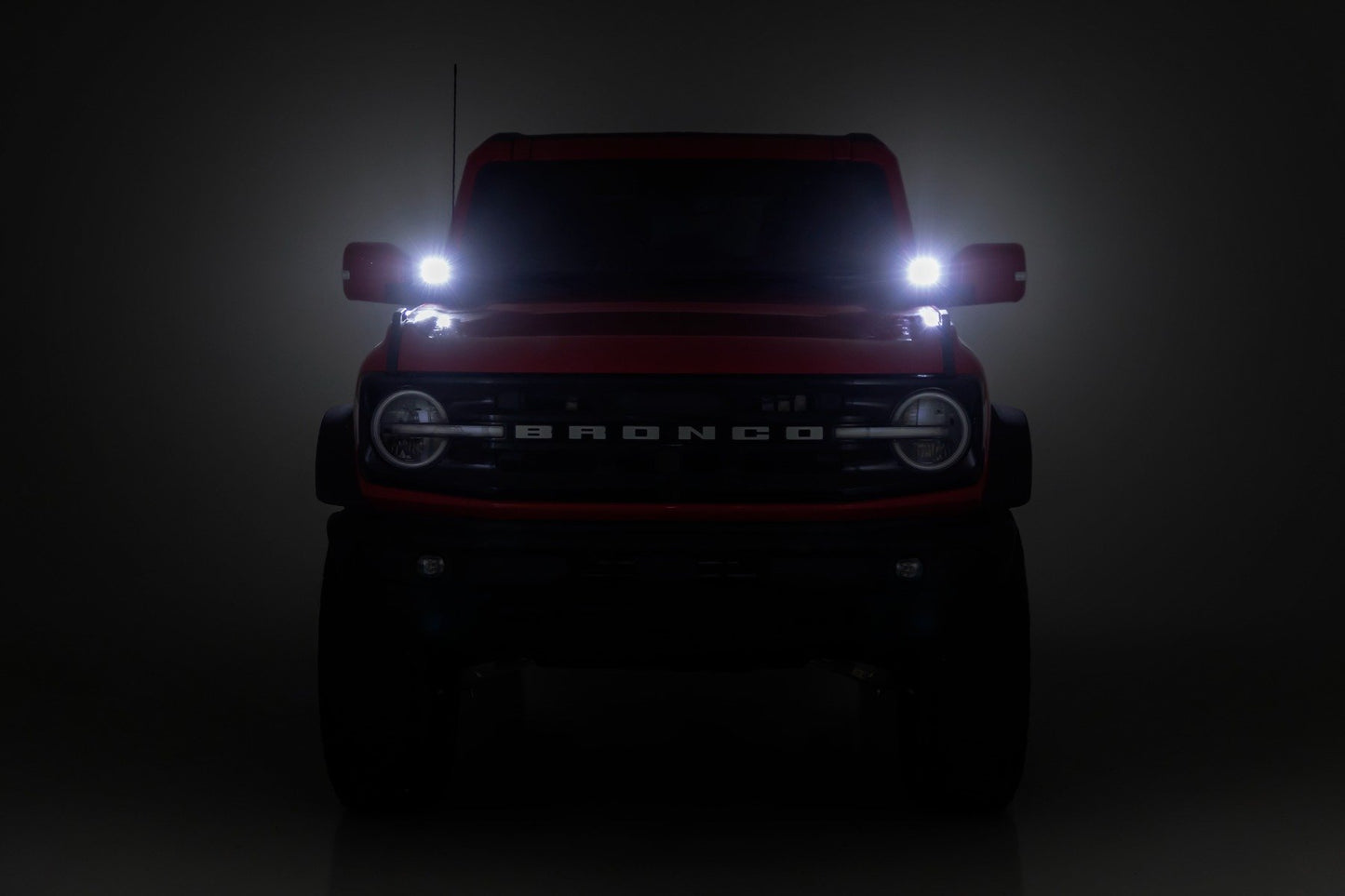 LED Light Kit Ditch Mount 3.5 Inch Black Round Pair Amber DRL Ford Bronco (21-25) Rough Country-4