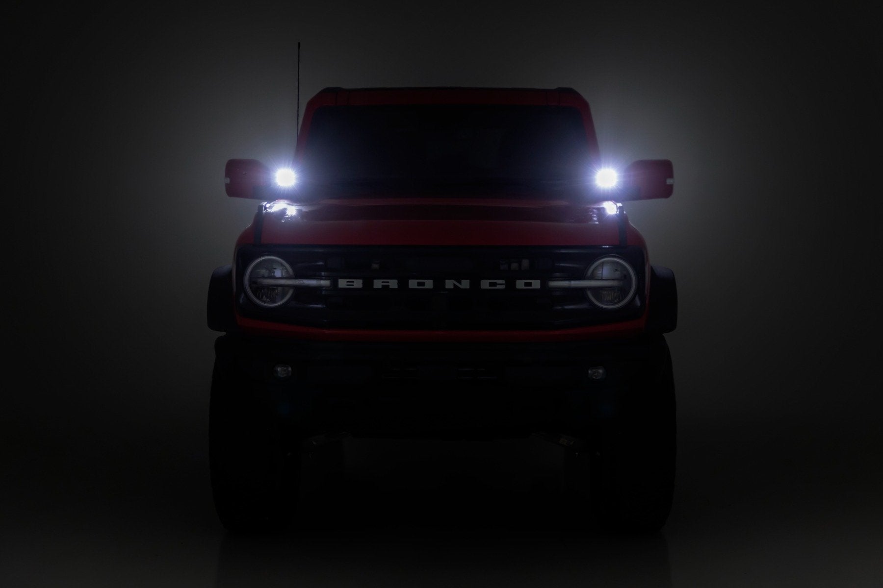 LED Light Kit Ditch Mount 3.5 Inch Black Round Pair Amber DRL Ford Bronco (21-25) Rough Country-4