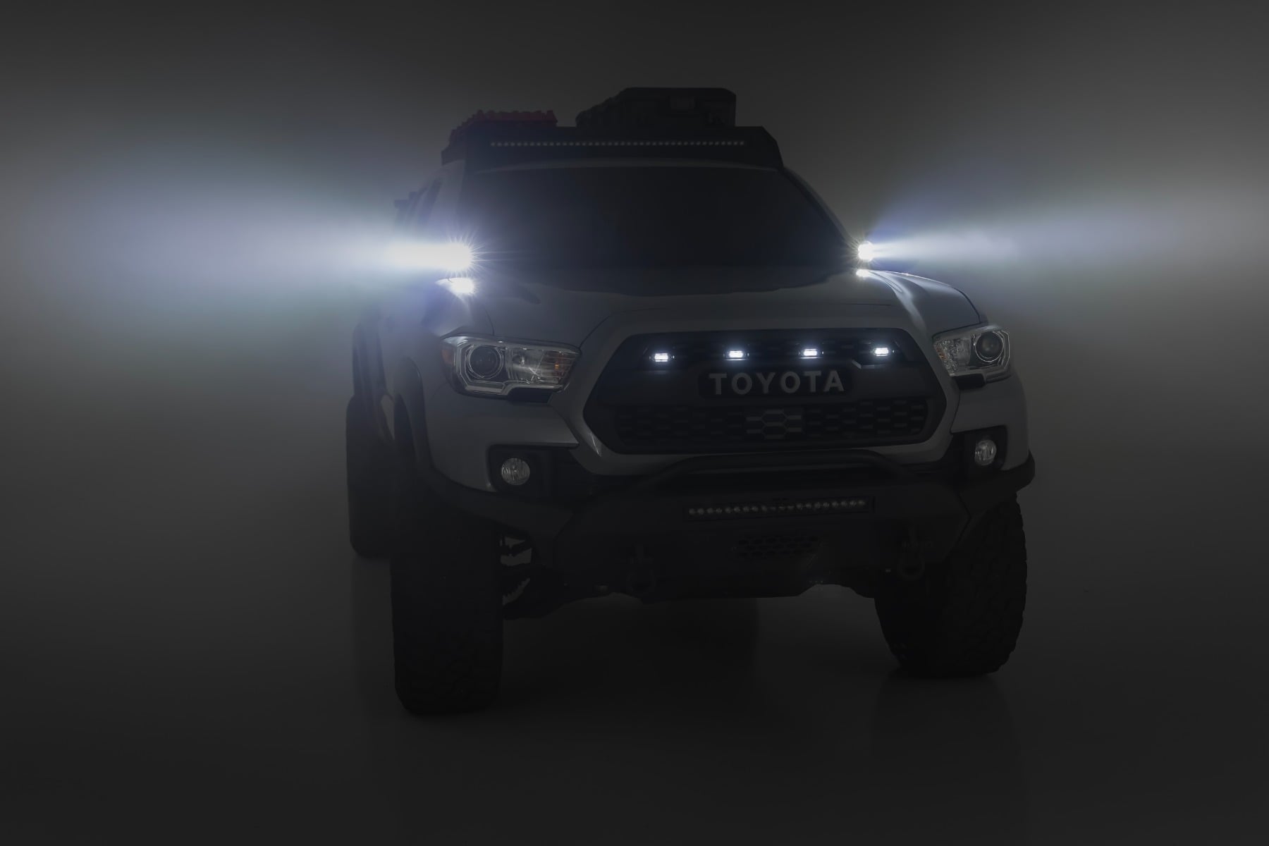 LED Light Kit Ditch Mount 3 Inch OSRAM Wide Toyota Tacoma 2WD/4WD (16-23) Rough Country-4