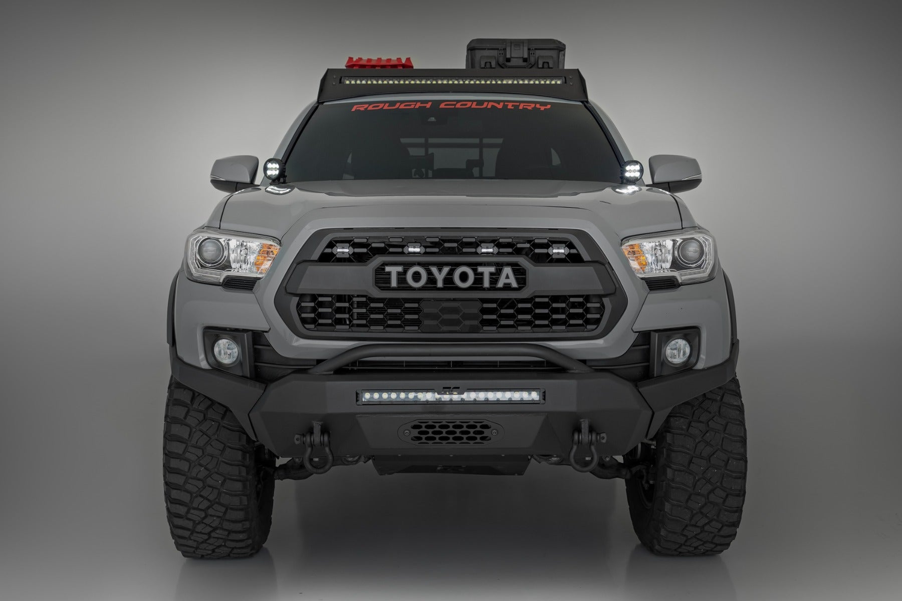 LED Light Kit Ditch Mount Black Series Round 3.5 Inch Amber DRL Toyota Tacoma (16-23) Rough Country-5
