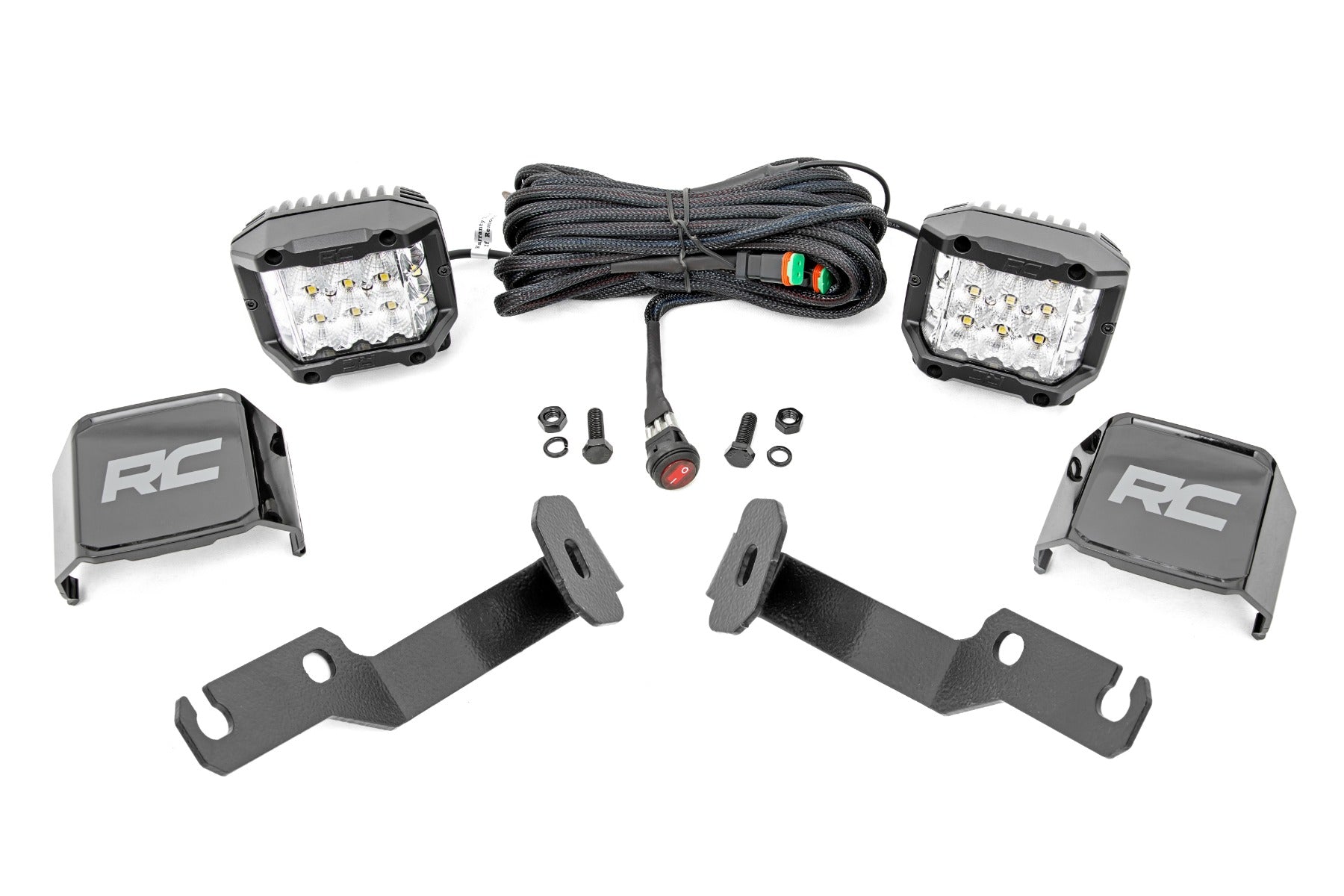 Rough Country LED Light Kit Ditch Mount  3 Inch OSRAM Wide Toyota Tacoma (05-15) Rough Country
