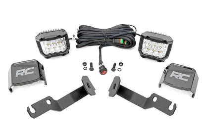 LED Light Kit Ditch Mount 3 Inch OSRAM Wide Toyota Tacoma (05-15) Rough Country
