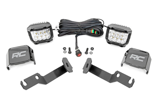 LED Light Kit Ditch Mount 3 Inch OSRAM Wide Toyota Tacoma (05-15) Rough Country