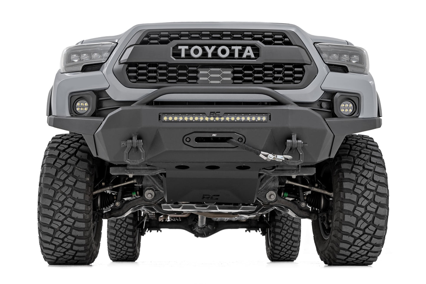 LED Fog Light Kit 3.5 Inch Round Black Series Amber DRL Toyota Tacoma (16-23) Rough Country-4