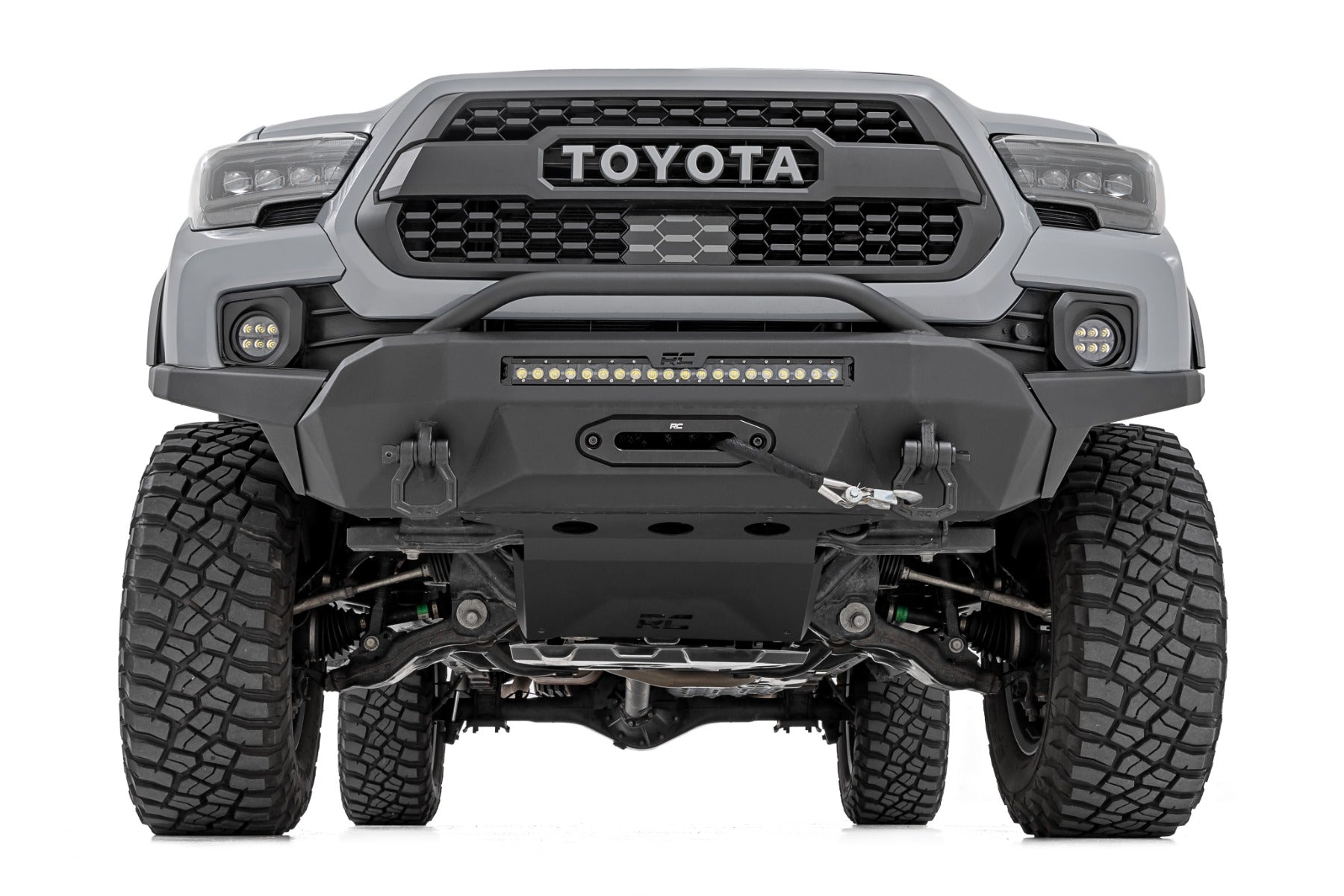 LED Fog Light Kit 3.5 Inch Round Black Series Amber DRL Toyota Tacoma (16-23) Rough Country-4