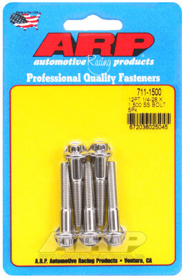 1/4 Inch SAE 12-Point Bolts - Stainless Polished ARP Racing Products-12