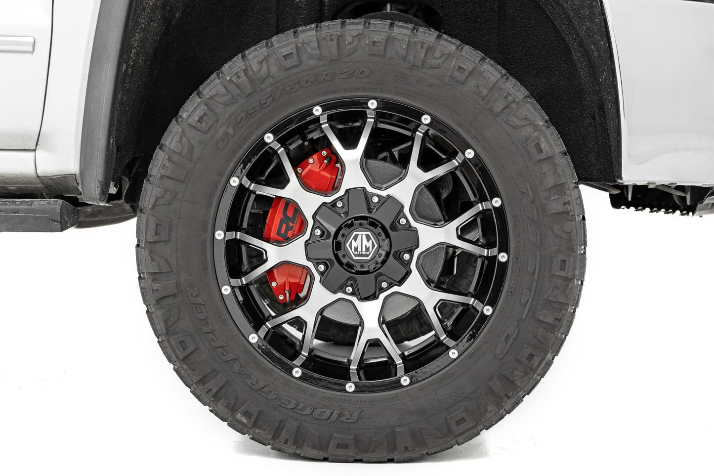 Caliper Covers Front and Rear Red Chevy/GMC Sierra 1500 (19-26)/Silverado 1500 (19-26) Rough Country-3
