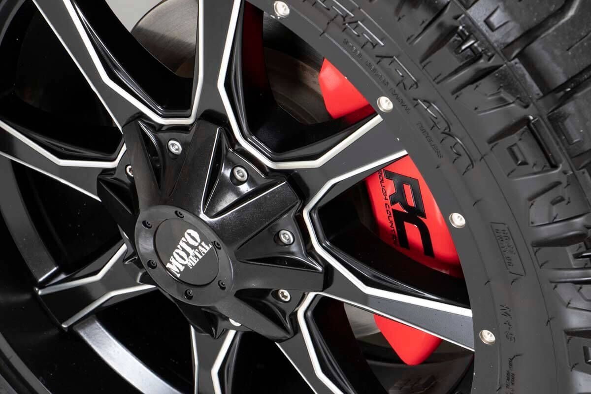 RC Caliper Cover Red Mechanical RR Brakes 15-20 Ford F-150 2WD/4WD Rough Country-3