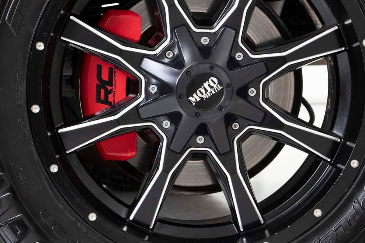 RC Caliper Cover Red Mechanical RR Brakes 15-20 Ford F-150 2WD/4WD Rough Country-4