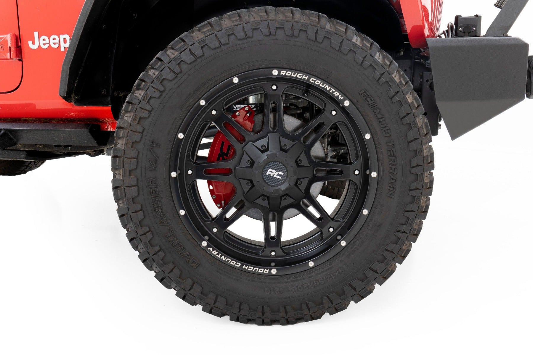 Caliper Covers Front and Rear Red Sport Jeep Gladiator JT/Wrangler JL (18-26) Rough Country-3
