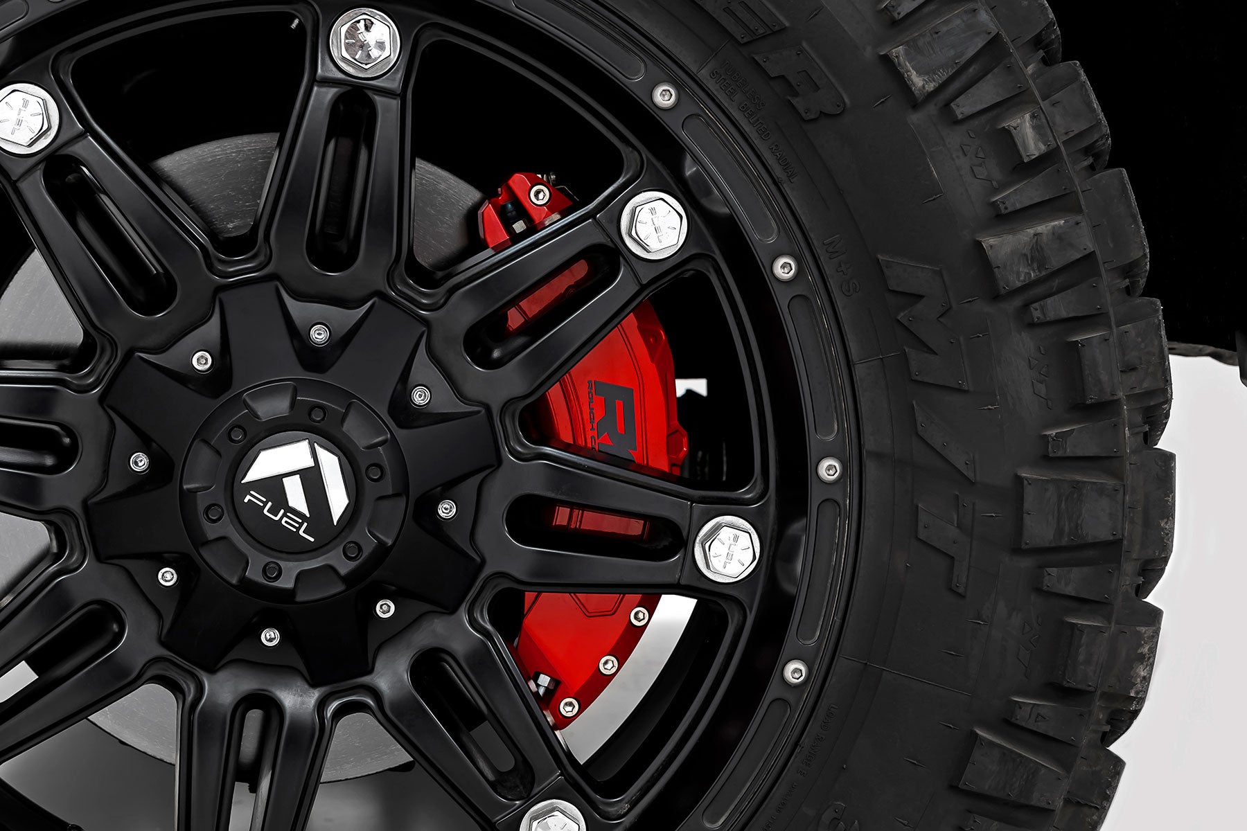 Caliper Covers Front and Rear Red Toyota Tundra 2WD/4WD (2022-2026) Rough Country-3