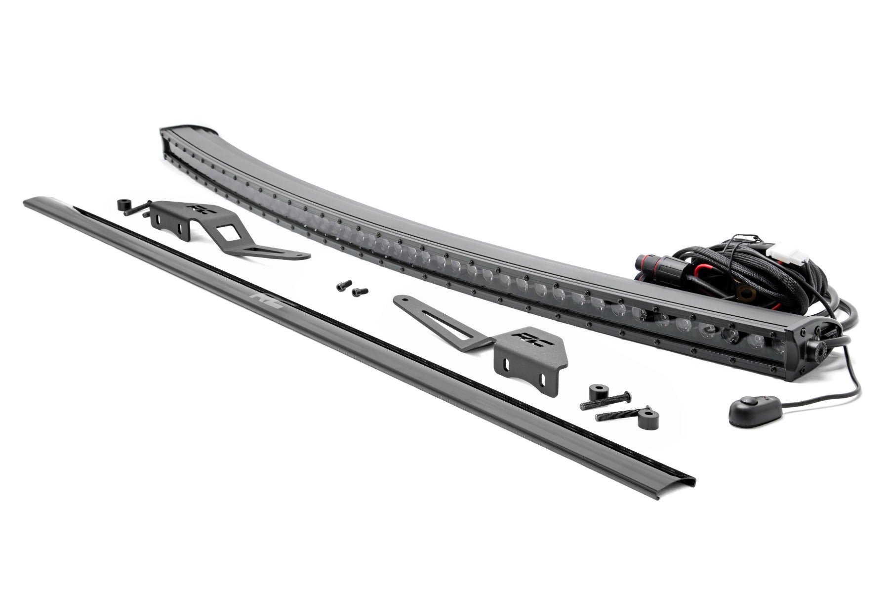 Rough Country LED Light Windshield Kit 50 Inch Curved Single Row Black Series 07-14 FJ Cruiser Rough Country