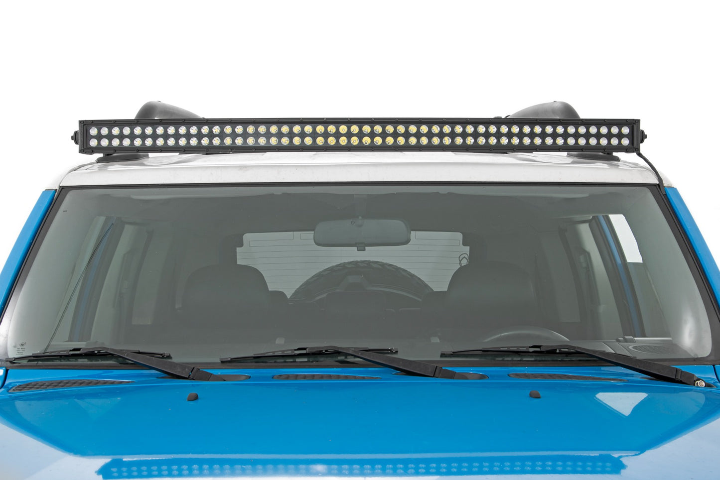 LED Light Windshield Kit 50 Inch Curved Single Row Black Series 07-14 FJ Cruiser Rough Country-2