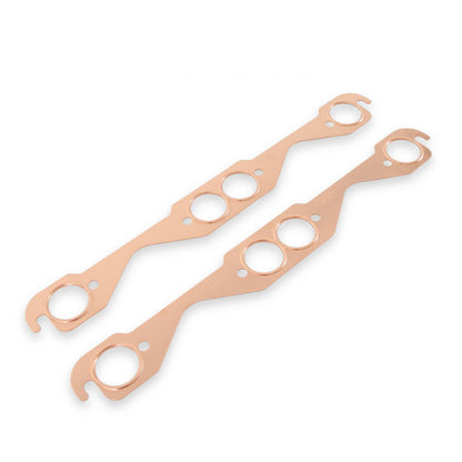 Copper Seal Header Gaskets Flat Fits 1955-1991 Chevrolet 262-400 Gen I Small Block Round Ports Mr Gasket-1