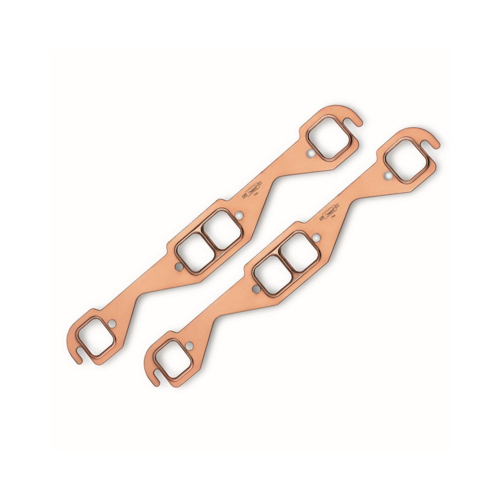 Copper Seal Header Gaskets Port Size 1.45 x 1.55 Fits 1955-1991 Chevrolet 262-400 Gen I Small Block Rectangular Ports Mr Gasket