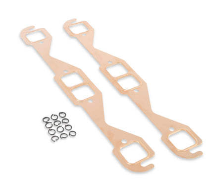 Copper Seal Header Gaskets Port Size 1.45 x 1.55 Fits 1955-1991 Chevrolet 262-400 Gen I Small Block Rectangular Ports Mr Gasket-4
