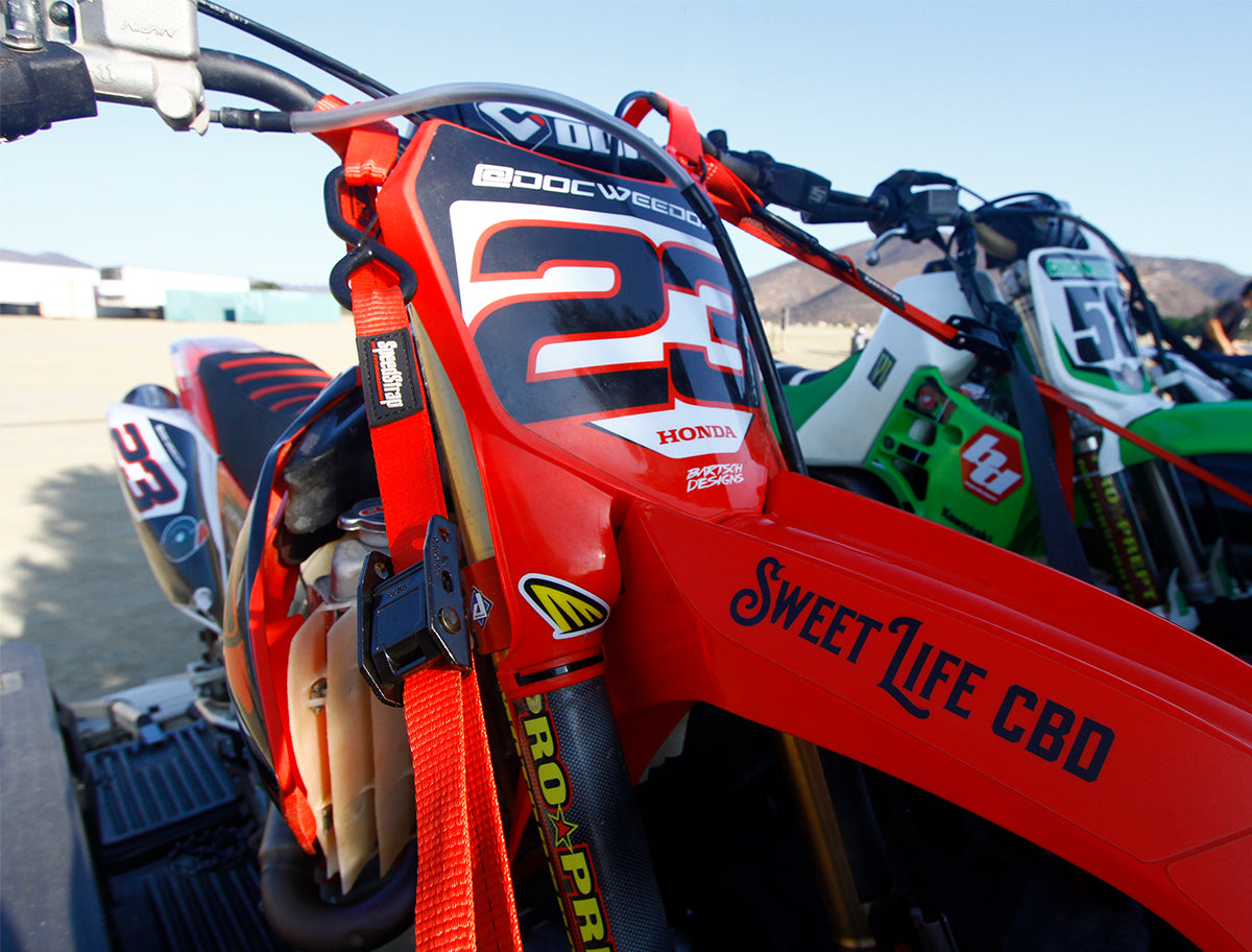 Motorcycle Tie-Down Kit Red SpeedStrap-1