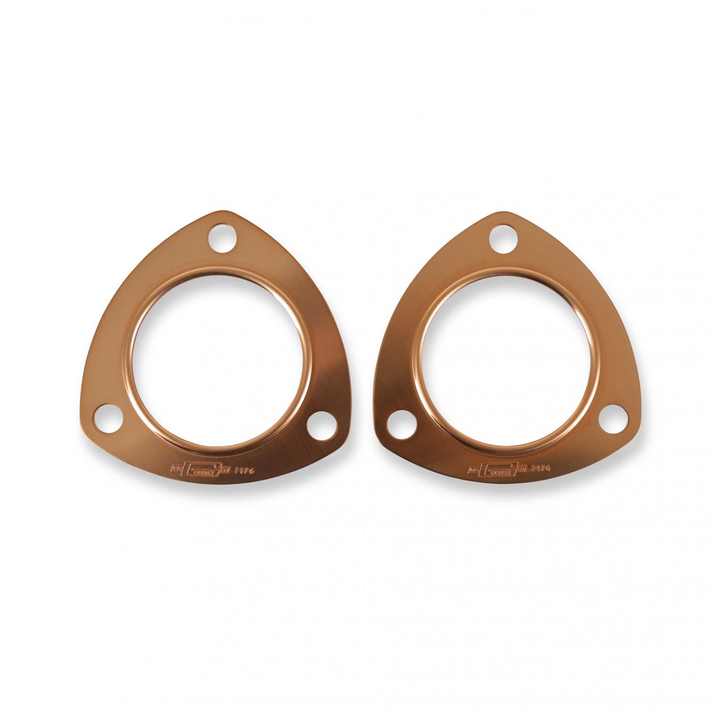 Copper Seal Collector Gaskets Pair 3-Bolt Round Header Collectors Mr Gasket-10