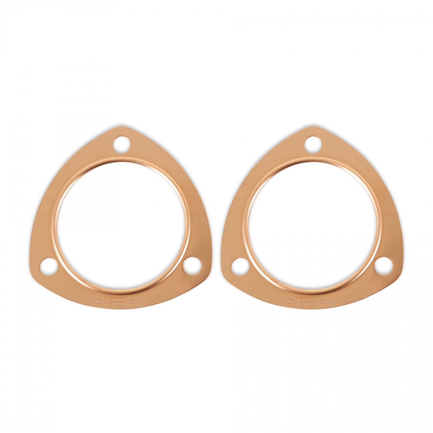 Copper Seal Collector Gaskets Pair 3-Bolt Round Header Collectors Mr Gasket-1