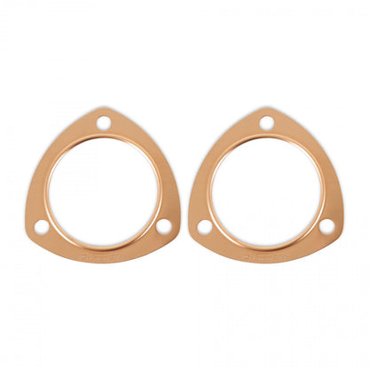 Copper Seal Collector Gaskets Pair 3-Bolt Round Header Collectors Mr Gasket-1