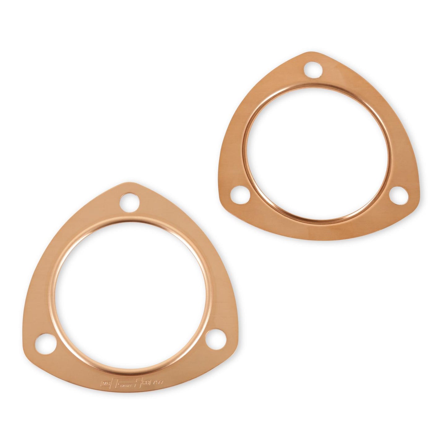 Copper Seal Collector Gaskets Pair 3-Bolt Round Header Collectors Mr Gasket-4