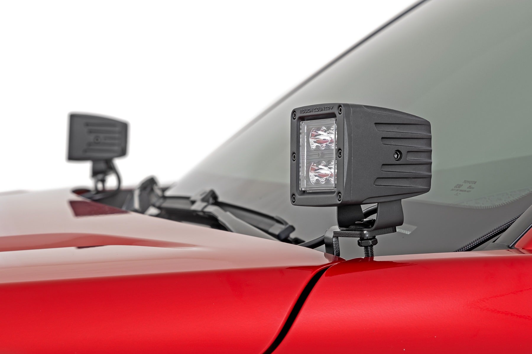 LED Light Kit Ditch Mount 2 Inch Black Pair Spot Toyota Tacoma (24-26) Rough Country-2