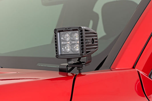 LED Light Kit Ditch Mount 2 Inch Black Pair Amber DRL Toyota Tacoma (24-26) Rough Country