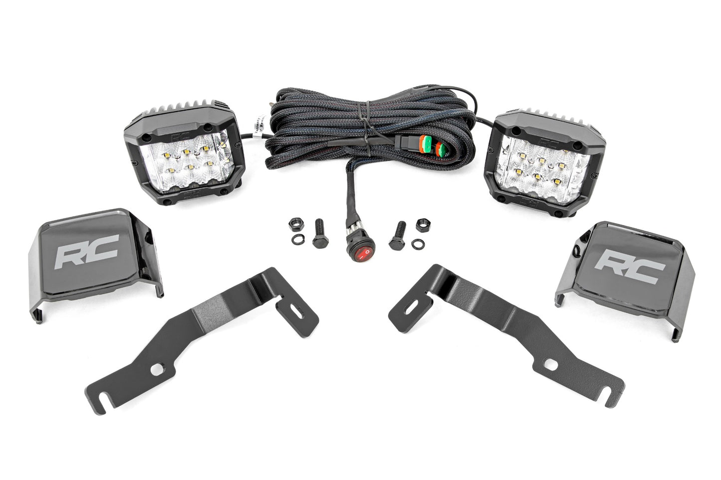 LED Light Kit Ditch Mount 3 Inch OSRAM Wide Toyota Tacoma 2WD/4WD (24-26) Rough Country