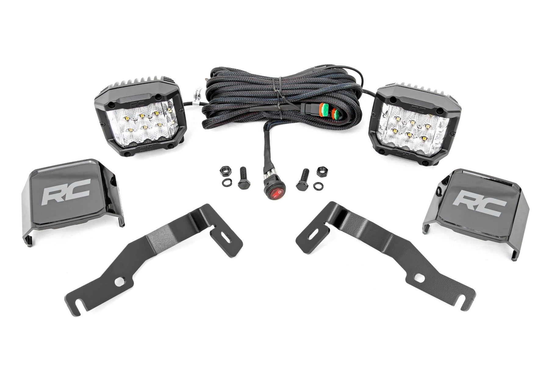 LED Light Kit Ditch Mount 3 Inch OSRAM Wide Toyota Tacoma 2WD/4WD (24-26) Rough Country