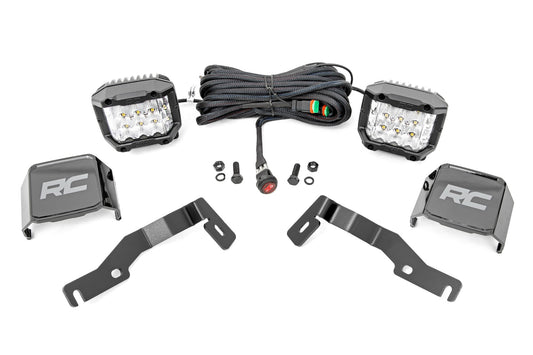 LED Light Kit Ditch Mount 3 Inch OSRAM Wide Toyota Tacoma 2WD/4WD (24-26) Rough Country