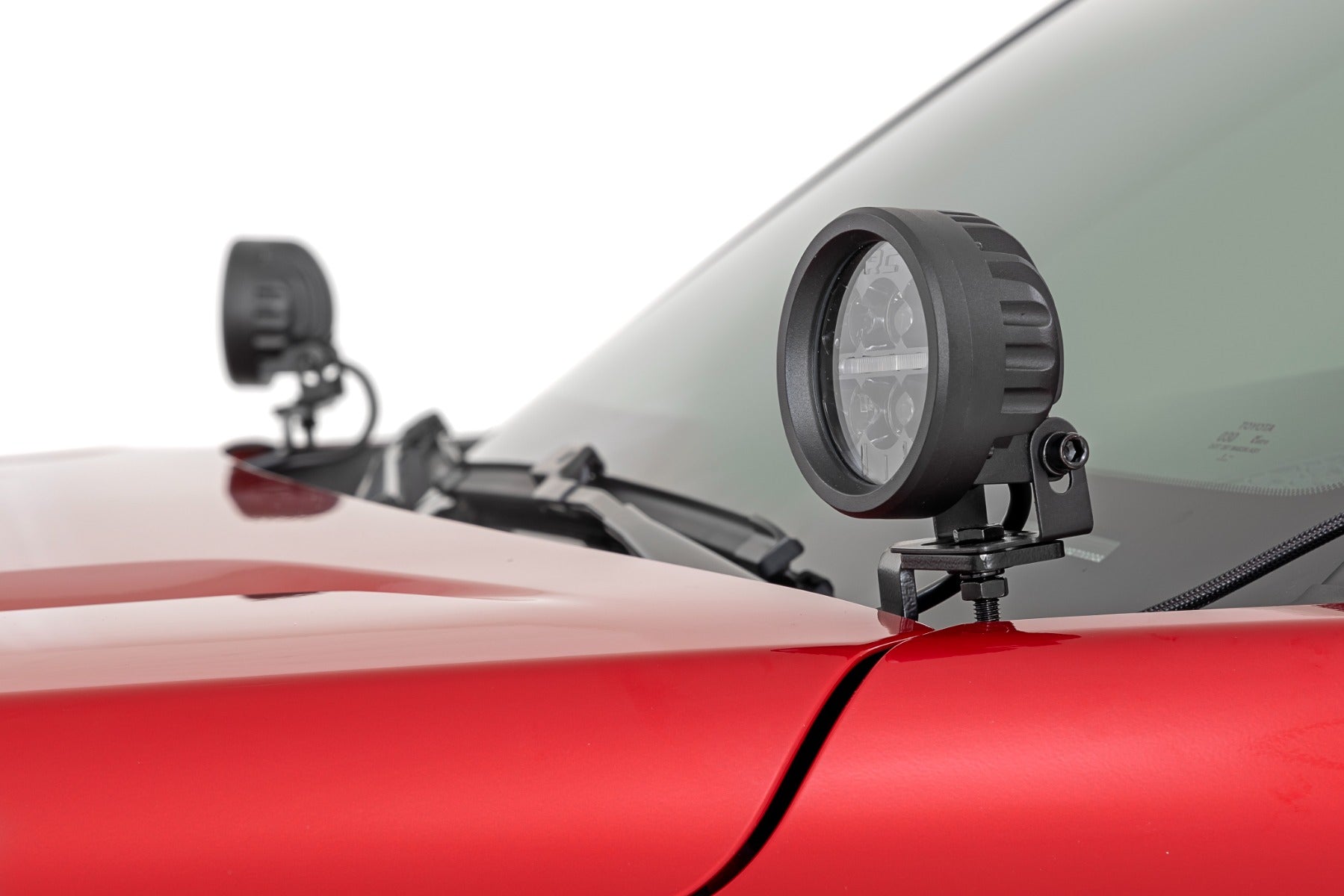 LED Light Kit Ditch Mount Black Series Round 3.5 Inch Amber DRL Toyota Tacoma (24-26) Rough Country-2