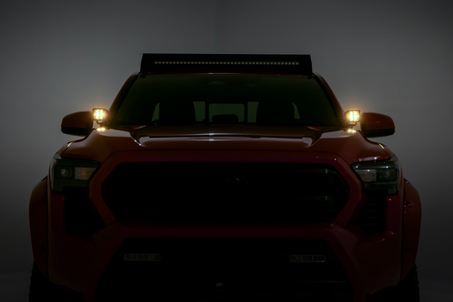 LED Light Kit Ditch Mount Black Series Round 3.5 Inch Amber DRL Toyota Tacoma (24-26) Rough Country-5