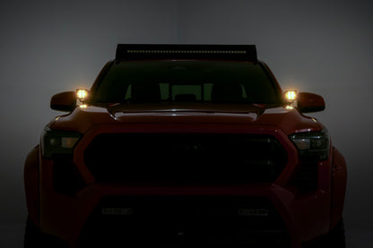 LED Light Kit Ditch Mount Black Series Round 3.5 Inch Amber DRL Toyota Tacoma (24-26) Rough Country-5