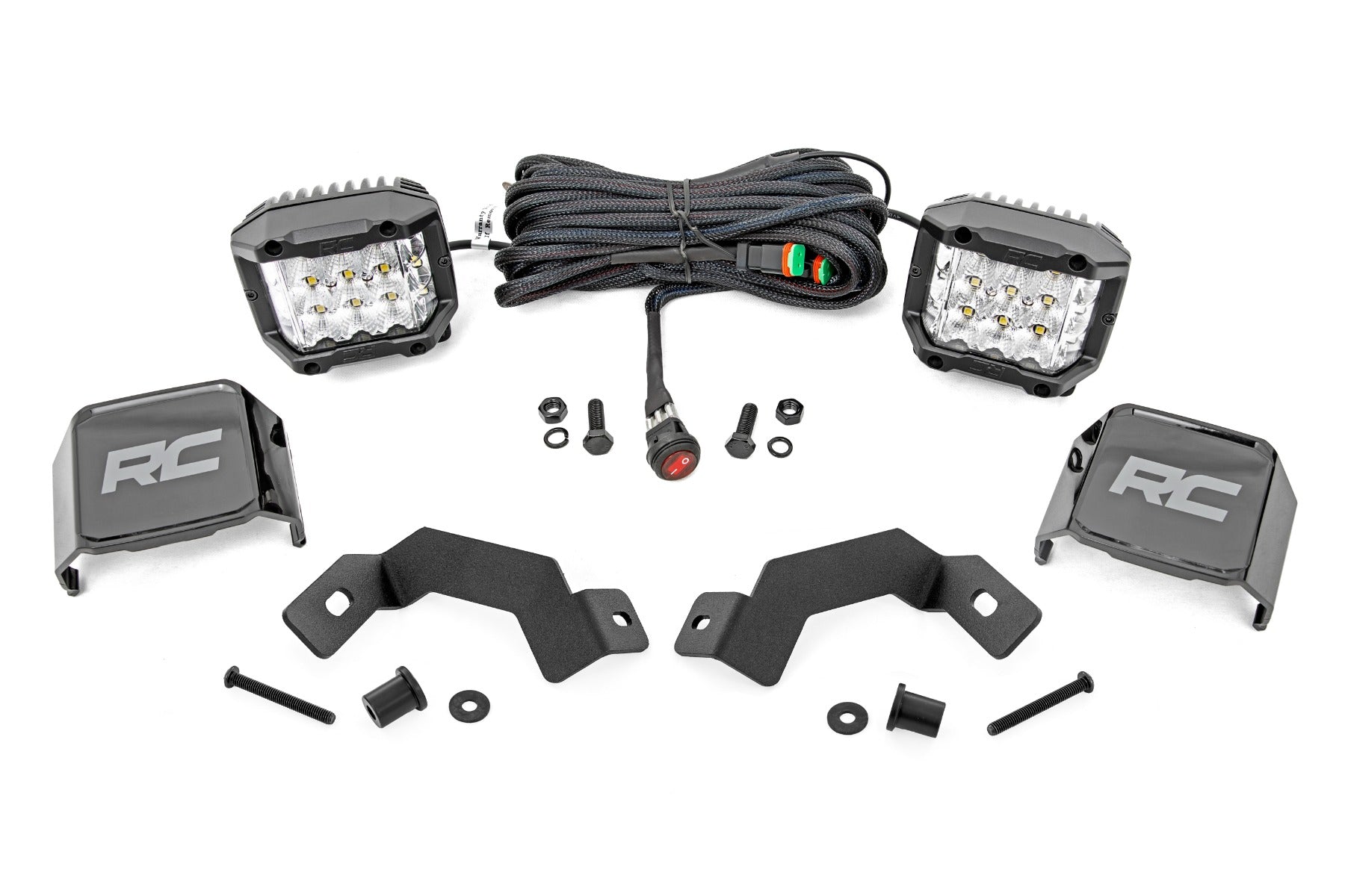 LED Light Kit Ditch Mount 3 Inch OSRAM Wide Toyota Land Cruiser (24-26) Rough Country