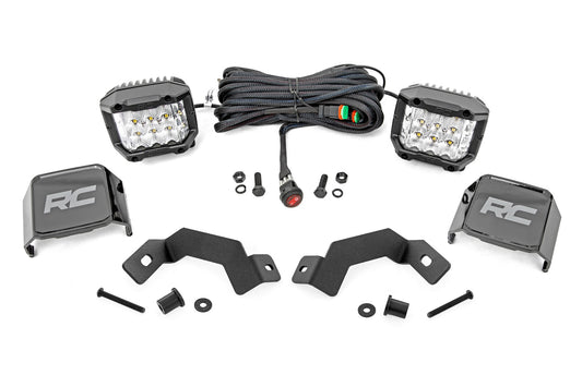 LED Light Kit Ditch Mount 3 Inch OSRAM Wide Toyota Land Cruiser (24-26) Rough Country
