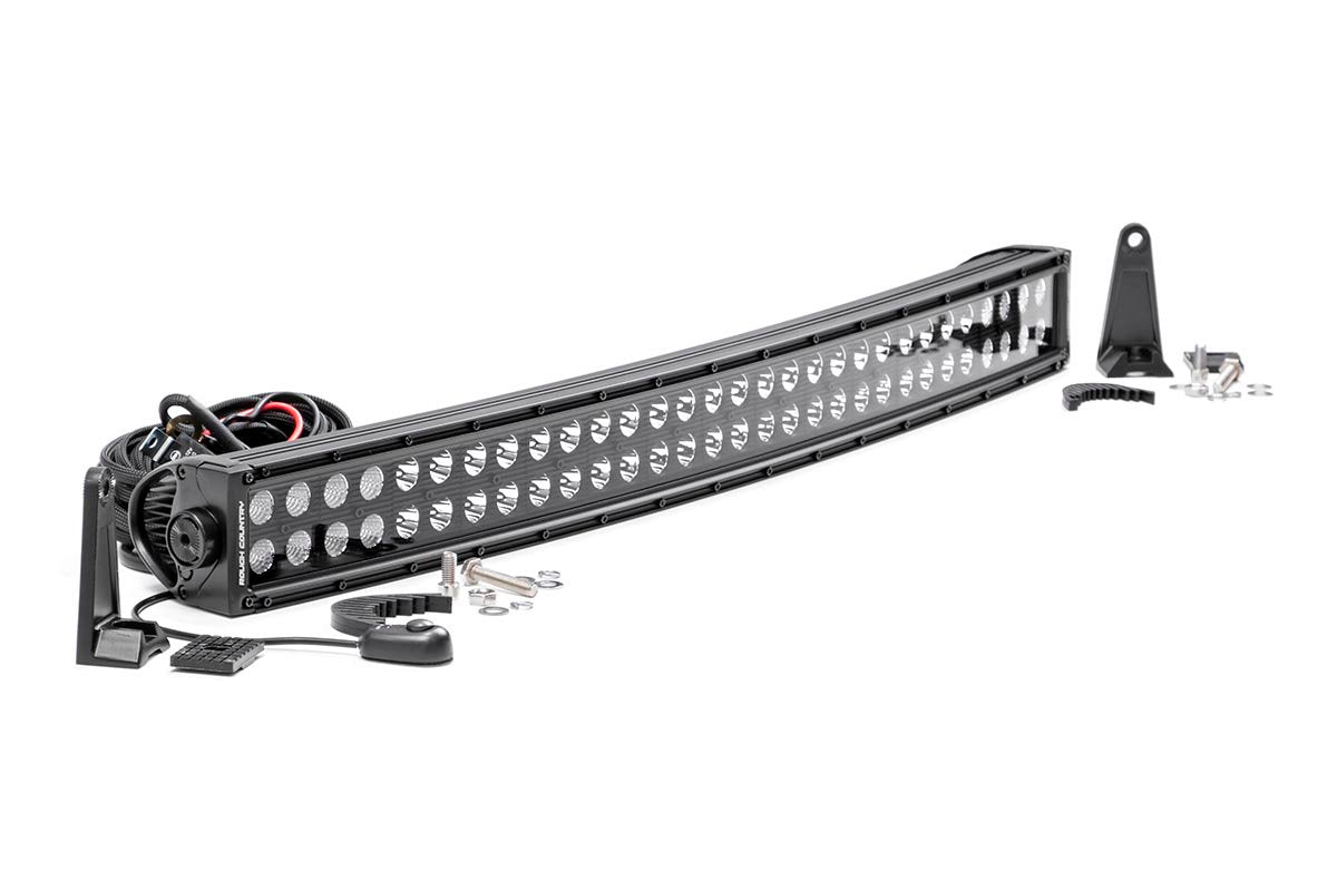 Rough Country 30 Inch Curved CREE LED Light Bar Dual Row Black Series Rough Country