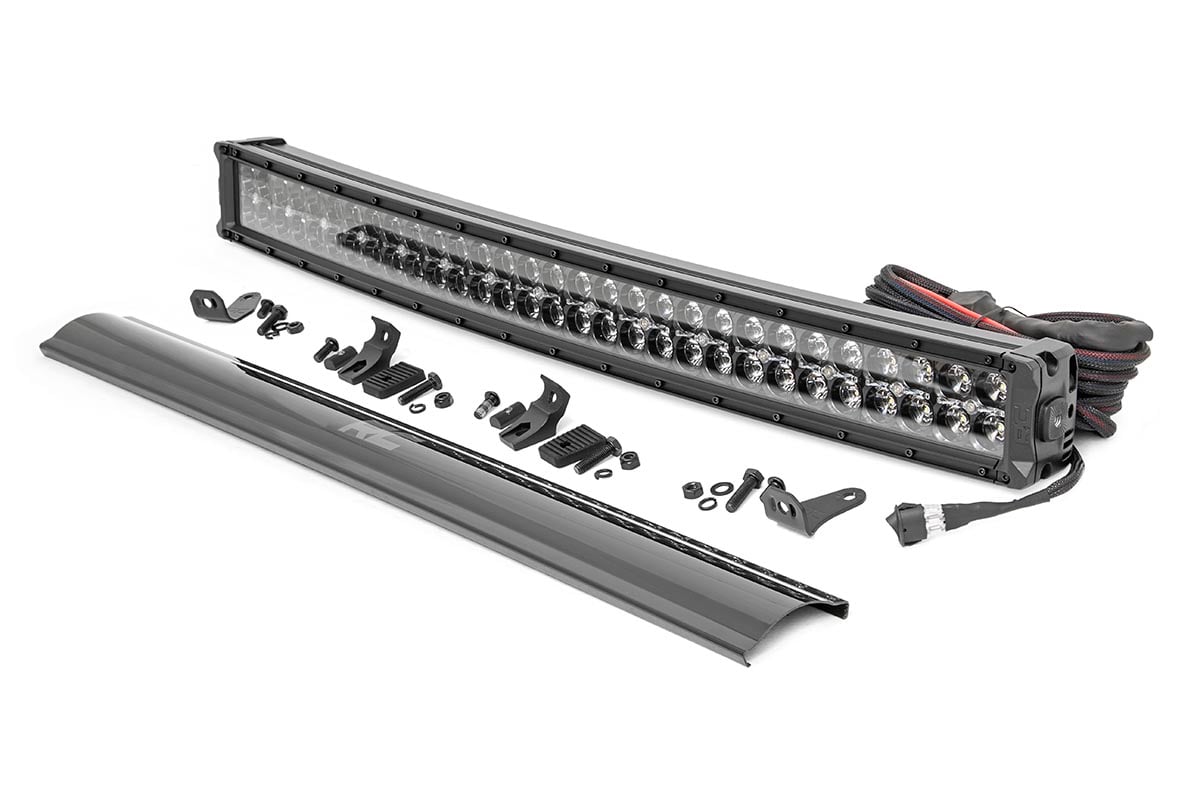 30 Inch Black Series LED Light Bar | Curved | Dual Row | Cool White DRL Rough Country