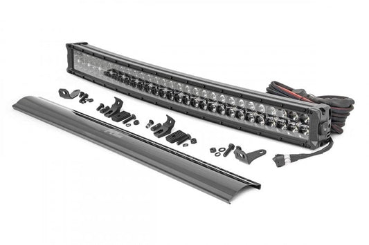 LED Light Kit | Bumper Mount | 30" Black Dual Row | White DRL | Toyota 4Runner (14-20) Rough Country